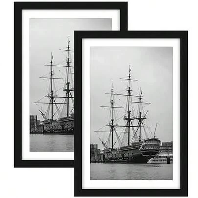 1 pieza Marco de fotos grande negro de PS, decoración de oficina minimalista y multifuncional personalizada, regalo especial