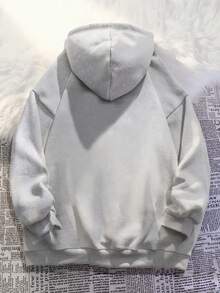 青少年男童秋冬浅灰色纯色抓绒套头卫衣，百搭，青少年男童服装及礼品 - 淺灰色 - 查看 6