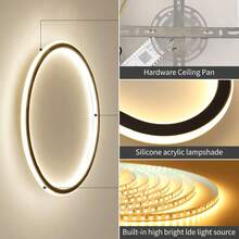 15.7-Inch Round Recessed Ceiling Light, Switchable Color Temperature 3000K/4500K/6500K, Sturdy And Durable, Detachable, Suitable For Living Rooms, Bedrooms, Kitchens, Attics, Hallways, And Balconies. Category: Ceiling Lights - 15,7 inch - Xem 5