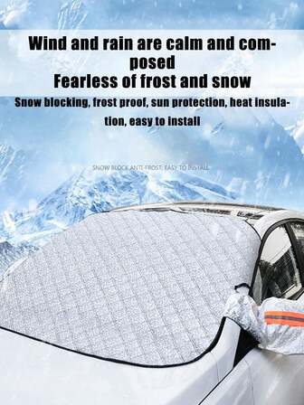 Cubierta de nieve para auto de invierno - Protector de parabrisas engrosado con imán antiescarcha para ventana delantera, parasol y cubierta antihielo para todas las estaciones | Ajuste universal para sedán, SUV, camioneta | Instalación fácil, cubierta de parabrisas impermeable, accesorios de auto de invierno, eliminación de hielo, protección contra tormentas de nieve, protección para todo clima, cuidado del auto, almacenamiento de vehículos, estacionamiento interior y exterior, resistente, correas a prueba de viento, cubiertas de auto, artículos esenciales de invierno