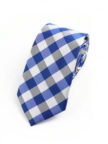 1 pieza Corbata delgada formal de negocios para hombres a cuadros y rayas de 6 cm, adecuada para el trabajo, uso diario, bodas y fiestas