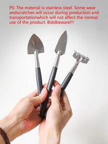 1/3 套装 [每套 3 件] 园艺迷你多肉植物松土花铲带手柄，用于园艺挖掘，手动工具