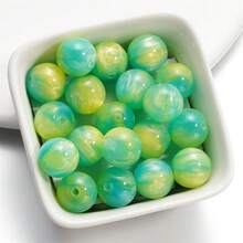 Double Color Cloud Resin Round Beads, Scattered Beads, Chinese Gilded Beads, High-End DIY Bracelet Bead Material Wholesale