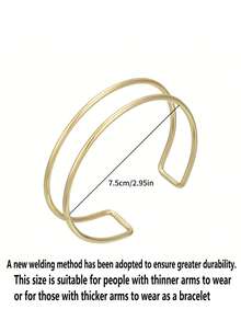 1/3pcs Minimalist Hollow Line Wrapped Metal Multilayer Cross Bangle Bracelet, Adjustable