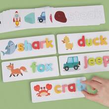 1PC Match Letter Spelling Game With Box Contains Multiple Double-Sided Cards