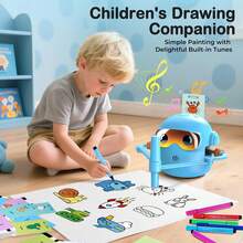 Drawing Robot For Kids Montessori Painting Toys For 3 4 5 6 7 8 Year Old, Voice Interactive Educational Drawing Machine With 100 Cards,16 Colorful Pens & Music-Gift For Boys Girls - Pink - View 3