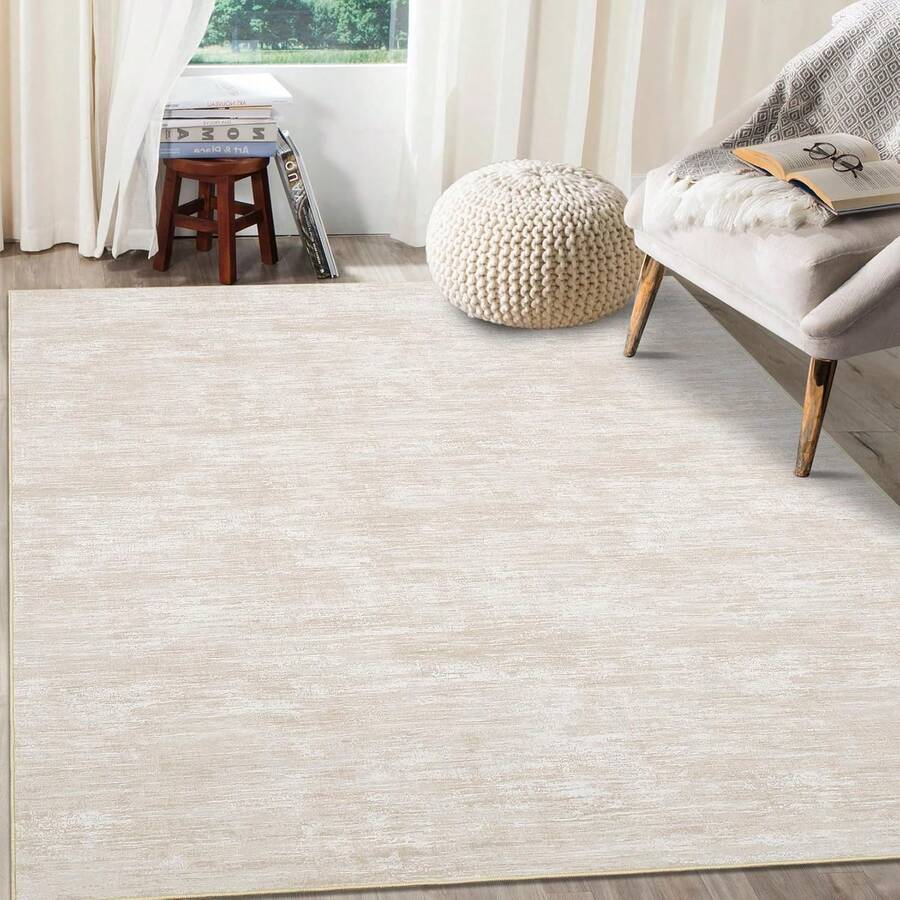 Foldable Modern Area Rug 120 - 240 Cm For Living Room Machine Washable Non-Slip Large Folding Bedroom Rugs For Office Dining Room - 米色 - 查看 1