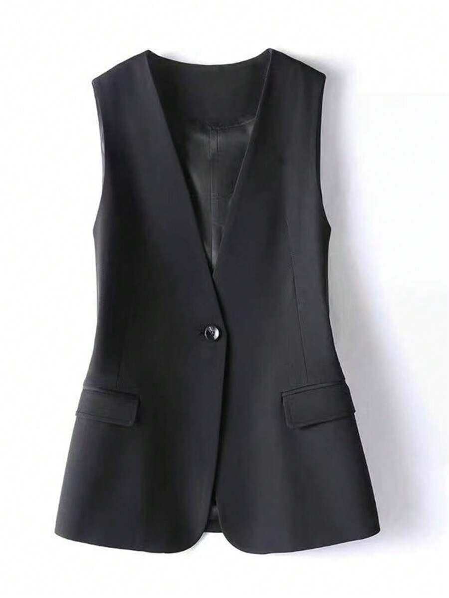 Damen Blazer Jacke, Neuer Herbst Revers Weste Jacke, einfarbig minimalistisch Lässig, Damen Revers einfarbig gefütterte Weste, Herbstbekleidung, Büromode, Damen Blazer, Business Anzug, einfarbige Tasche Vorderseite Knopf Büro, Damen Herbst locker geschnittene Blazer Jacke, Revers, Pendler Lässig schlank einfarbig Alles-passend Damen Blazer Jacke, Neue stilvolle elegante Bluse