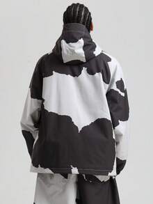 1 pieza Chaqueta/Abrigo de esquí unisex, Chaqueta de montaña con capucha para mujer, con cremalleras de ventilación y bolsillos con cremallera antiperidida, Chaqueta de snowboard para hombre para actividades al aire esquí de invierno, con estructura reforzada, equipo de esquí funcional, equipo de nieve duradero, Chaqueta de esquí para mujer - Blanco y Negro - Ver 8