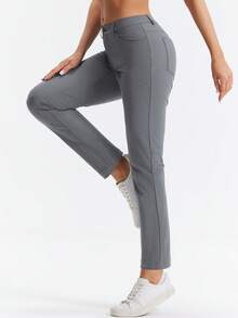 HOTSUIT Quần Jogger Golf Dệt Kim Cho Nữ, Quần Co Giãn Nhẹ, Lý Tưởng Cho Mặc Hàng Ngày Và Thể Thao, Hàng Mới Về Mùa Đông - Xám - Xem 4