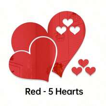 5 Peças Conjunto de Adesivos de Parede em Espelho 3D em Formato de Coração, Adesivos Autoadesivos de Acrílico em Formato de Amor para Decoração do Dia dos Namorados, Casamento, Aniversário, Decoração Doméstica, Decoração de Parede do Quarto Mais Vendida, Espelhos de Acento da Sala de Estar, Adesivos de Parede para Casa. Dourado/Prata/Preto/Vermelho Reflexivo Removível - 5 Tamanhos de Corações Interligados com Película Protetora, Descolar e Colar para Decoração da Casa, Papel de Parede, Espelhos de Parede, Pinturas Decorativas, Arte de Parede em Espelho, Ideia de Presente Campeão para Casais