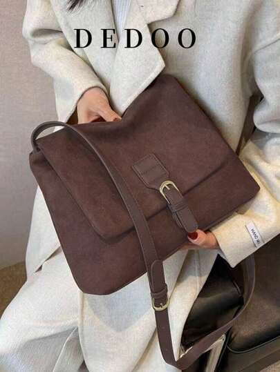 Duża pojemność, jednokolorowa torba na ramię, modna, idealna na rodeo