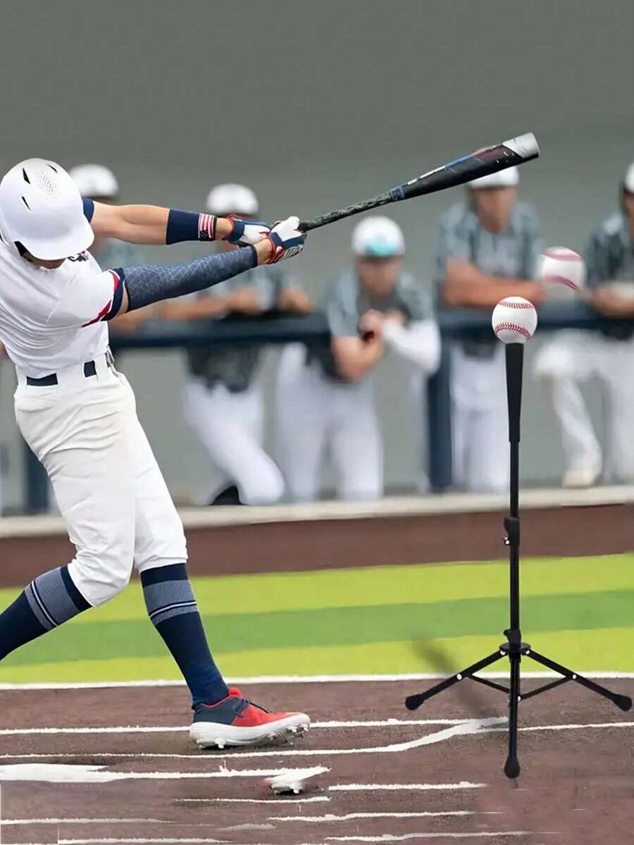 一套棒球击球座训练器材，可调节击球座支架，棒球/垒球练习训练器 - 彩色 - 查看 1