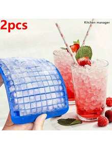 2pcs Small Square 160 Grid Silicone Ice Cube Tray, With Good Cold Resistance And Durability, Ice Mold, Pudding Mold, Suitable For Home, Bar, And Other Places, Easy To Use, .Back-To-School Season, Party And Holiday Essentials, Summer Necessities, Wedding Decorations, Christmas Decorations, Birthday Decorations, Birthday Gifts, Christmas Table Decorations, Christmas Celebrations, Holiday Decorations, - Multicolor - View 13
