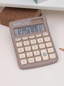 1pc 12-Digit Dopamine Calculator, Dual Power Supply (Solar + AAA Battery), Streamlined Body, Comfortable Grip, Material, Suitable For Home, Office, Cashier, Supermarket, School, High-Quality Calculator - 877b - View 6