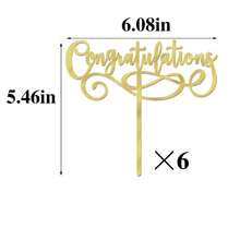 6PCS Acrylic Congratulations Cake Topper, Congrats 2025/Class Of 2025, 2025 Graduation Party Decorations{Inchcolor_nameinch:InchAcrylicGold-6pcsinch} - AkrilikEmas-6 pcs - View 3