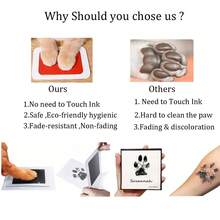 1 Set (Include Photo Frame ,Ink ,And White Board ) No-Touch Inkless Paw Print Kit ,Preserving Your Cherished Pet Paws ,Inkless Pet Paw Print Photo Frame