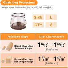 4/8/16/20/32 件圆形椅腿地板保护垫 - 适用于硬木地板的耐用硅胶家具垫，棕色底部防刮椅腿套，滑动顺畅的家具滑块，降低噪音而不会刮伤，适用于厨房、客厅和办公室 - 深棕色-1 - 查看 21