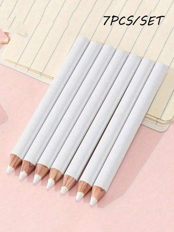 7Pcs Fabric Pencils For Sewing White Fabric,White Tailors Chalk Marking Pencils, High-Visibility, Easy-Erase, Sewing & Fabric Marking Set For Dressmakers & Beginners, Perfect For Sewing, Fabric, Dressmaking, Crafting, And Quilting