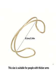 1/3pcs Minimalist Hollow Line Wrapped Metal Multilayer Cross Bangle Bracelet, Adjustable