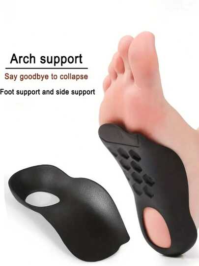 زوج من نعال الدعم القوسي - تصميم قابل للتنفس، مقاس موحد 34-45، أسود، إكسسوار حذاء مريح للارتداء طوال اليوم، مناسب للأحذية الأنيقة والمرنة