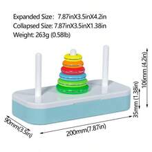 Hanoi Tower Puzzle Todo en Lgico Thinking Tower of Hanoi Brain Teaser Puzzle Cajas apilables Juguetes de Juego para nios y Adultos, 10 Anillos - 6 anillos - Ver 6