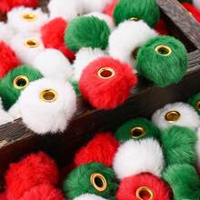 20pcs/Set Winter Christmas Style Super Soft Faux Fur Beads Big Hole Macaron Color Round Focal Beads For Pen Jewelry Making DIY Fashion Accessories Perfect For Creating Unique Bracelets Pen Decoration - Multicolor - View 4