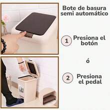 Cubo de basura.Alta calidad.Papelera Interior-Exterior Anti-olores.A prueba de agua.Capacidad 15 litros.Bote de basura con pedal y botón.Asas para retirar la basura.Higienico. - Aleatorio - Ver 6