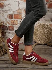 2025秋季新款经典红色舒适运动休闲女鞋 - 紅色 - 查看 4