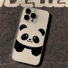 Funda de teléfono a la moda Funda de teléfono: Funda de teléfono transparente con diseño de panda lindo para  16/16 Plus/16 Pro/16 Pro Max,  15/15 Plus/15 Pro/15 Pro Max,  14/14 Plus/14 Pro/14 Pro Max,  13/13 Pro/13 Pro Max,  12/12 Pro Max,  11/11 Pro Diseño para chicas mujeres TPU suave a prueba de golpes más protector y femenino - 1 pieza - Ver 8