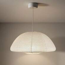 Half-Circle Paper Lantern - White Paper Lampshade, Large Handmade Folded Xuan Paper Lampshade, Suitable For Modern Bedroom, Living Room, Indoor Ceiling Light Decoration, Home Decor Gift