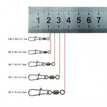 50 piezas Anillos en forma de 8 Reforzados Giratorios Rápidos, Accesorios de Conector Rápido de Señuelos de Pesca de Tamaños 2/4/6/8/10 - Negro - Ver 9