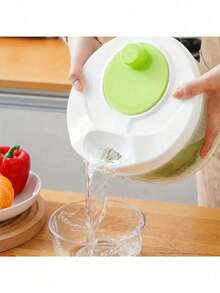 Large High Speed Salad Spinner With Drain, Bowl, And Colander - Quick And Easy Multi-Use Lettuce Spinner, Vegetable Dryer, Fruit Washer, Pasta And Fries Spinner - Random - View 7