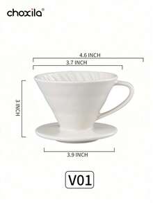 choxila 1 cái phễu pha cà phê gốm V01/V02, bộ lọc cà phê rót thủ công, cốc lọc cà phê dùng chung, phễu pha cà phê hình nón tái sử dụng, phụ kiện cà phê, đồ dùng học tập - Cốc lọc - Xem 16