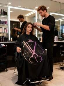 Capa para salón de peluquería para cortar el cabello, delantal profesional de salón fácil de limpiar, cepillo de limpieza de cuello, bata de estilo creativo con cierre ajustable en el cuello, capa antiestatica y antiadherente para peluquería profesional, cabello, viaje, productos para el cabello, herramientas para el cabello, artículos para el cabello, barbero, accesorios de barbería, barbería, equipos de peluquería