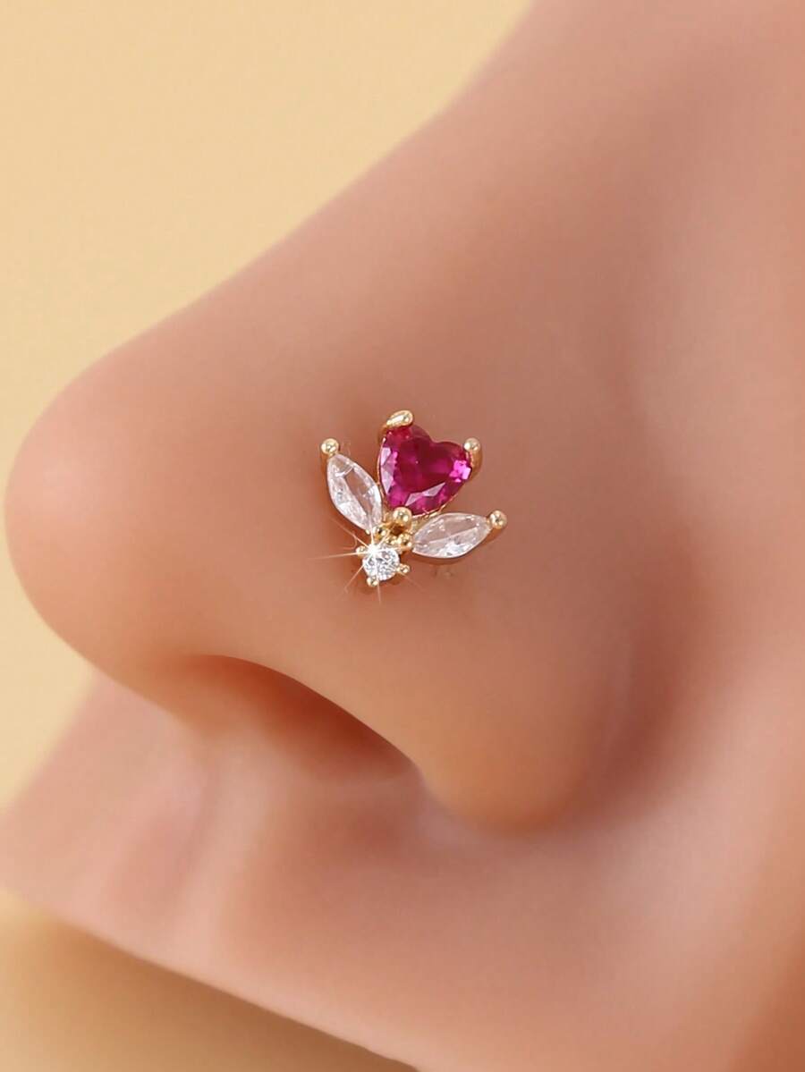 Piercing de Nariz em Formato de Coração (1 unidade), Novo Piercing de Nariz, Acessório Fofo para o Nariz, Presente Ideal para o Dia a Dia e Ocasiões Especiais para Mulheres