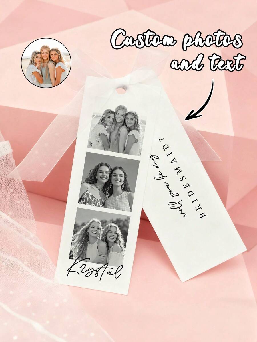 1/3 Personalized Photo Bridesmaid Invitation Card, "Will You Be My Bridesmaid?", Maid Of Honor Card, Wedding Gift, Wedding Souvenir - Multicolor - View 1