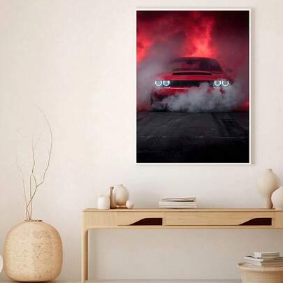 1pc Racing Car Posters Super Handsome Photos Car Canvas Painting Challenger Wall Art Aesthetic Cool Living Room Decoration Posters Canvas Painting Wall Arts Room Home Decoration Unframed