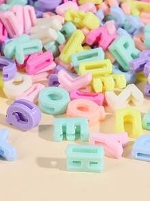 200/Pcs Bohemian Alphabet Beads Set, Acrylic 3D Letter Beads For Jewelry Making, DIY Bracelet Kit, Friendship Gift, Art & Craft Supplies, Fashion Accessories For Keychains, Phone Charms, Creative DIY Parts, Ideal For Valentine's, Thanksgiving, Christmas - Synthetic Stone, No Plating