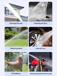 High Pressure Water Gun For Car Wash, Rechargeable Home Cleaning Tool With Enhanced Pressure, Suitable For Powerful Car Washing - Black - View 11