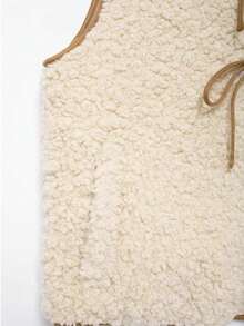 ZEVITY Women's Vintage Sleeveless Bow Design Wool Vest, Sweet Round Neck Casual Fitted Cardigan Jacket LS1105 - Apricot - View 8