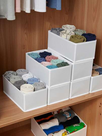 1/3/6个装无纺布可折叠收纳盒，抽屉整理盒，袜子内衣收纳盒，衣物收纳盒，适用于卧室、抽屉、衣柜、梳妆台