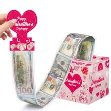 1pc/3pcs New Valentine's Day Cash Pull Gift Box Money Pulling Box Surprise Friends And Family With Roll-Up Banknote Gift Box - Multicolor - View 1