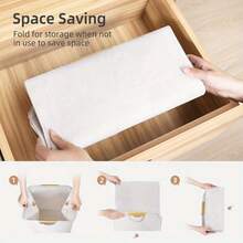 1/2pcs Set Large  Foldable Laundry Basket With Bamboo Handles, Waterproof Freestanding Clothes Hamper For Laundry Room, Bedroom, Dorm - Beige & Black - 白色 - 查看 5