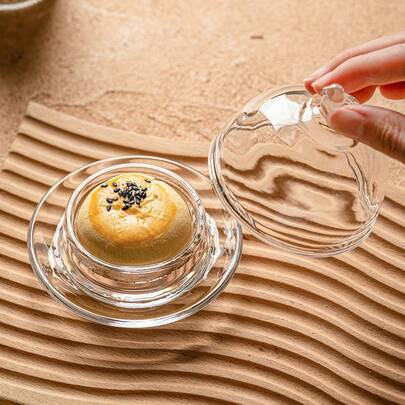 1pc Glass Cake Display Plate, Home Biscuit Fruit Dust Cover, Creative Bird Design Cake Dome, Commercial Dessert Tray, Party Snack Plate, Restaurant, Home, Hotel