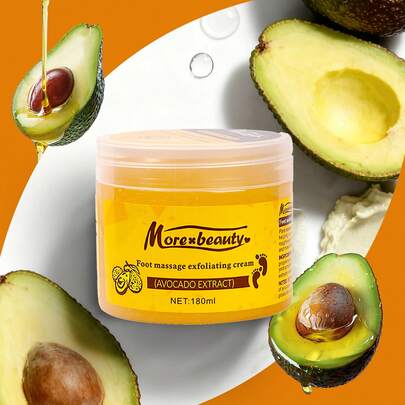 MORE BEAUTY Exfoliante de pies de aguacate - Exfoliación y eliminación de piel muerta - Lucha contra la capa córnea - Excelente regalo para ella y para él - 540 gramos
