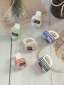 1个/6个/12个/24个装水钻花朵指环计数器，彩色水晶电子数字显示计数戒指，手动机械式人流/交通流量计数器，跑步运动圈数计数器，减压按钮计数器，祈祷/礼拜计数器 - 彩色 - 查看 2