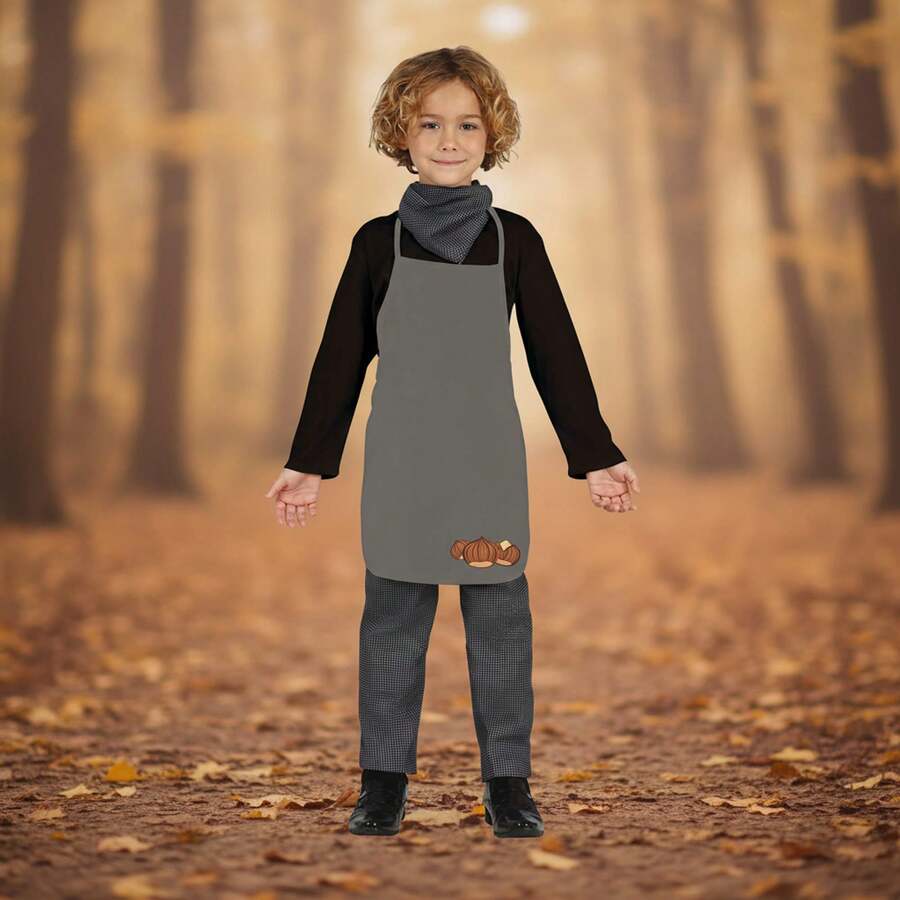 KIWI Kastanien Kostüm für Kinder, traditionelles und authentisches Kostüm mit Schürze, Hut und karierten Hosen, ideal für Herbstfeiern, Magosto und Schulveranstaltungen - Verschiedenfarbig - Übersicht 1