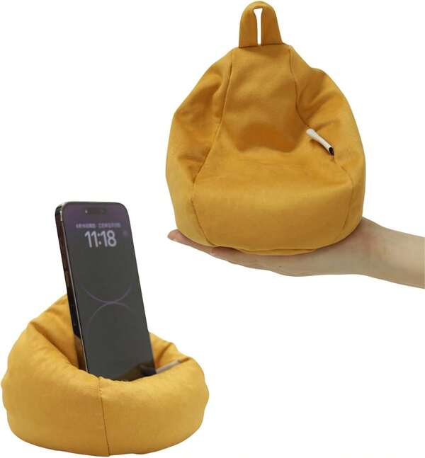2pcs Cover Of Miniature Bean Bag Couch For Doll (No Filler) Ultra Soft Microfiber Microsuede Anti Slip Mini Bean Bag Chair Cell Pe Holder Mustard,26728580