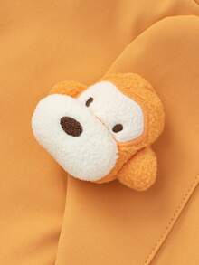 Balabala Jaqueta infantil com capuz e estampa colorblock, ideal para o inverno de 2025 e para aquecer os olhos.